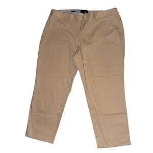 Talbots Essex Ankle Pants Womens 18 Khaki Tan Stretch Chino Slim Leg Trousers